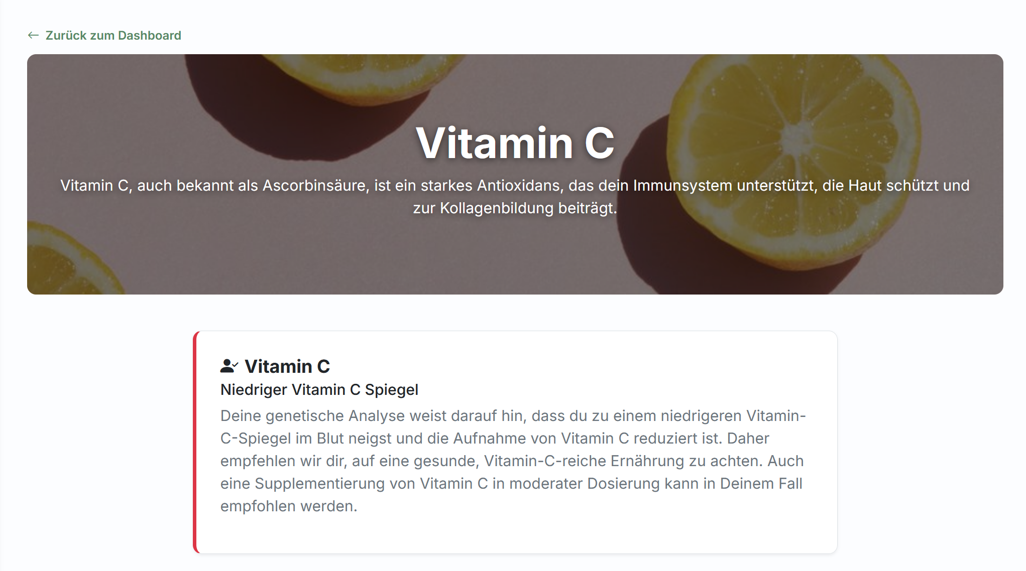 Beispiel eines Vivela Reports